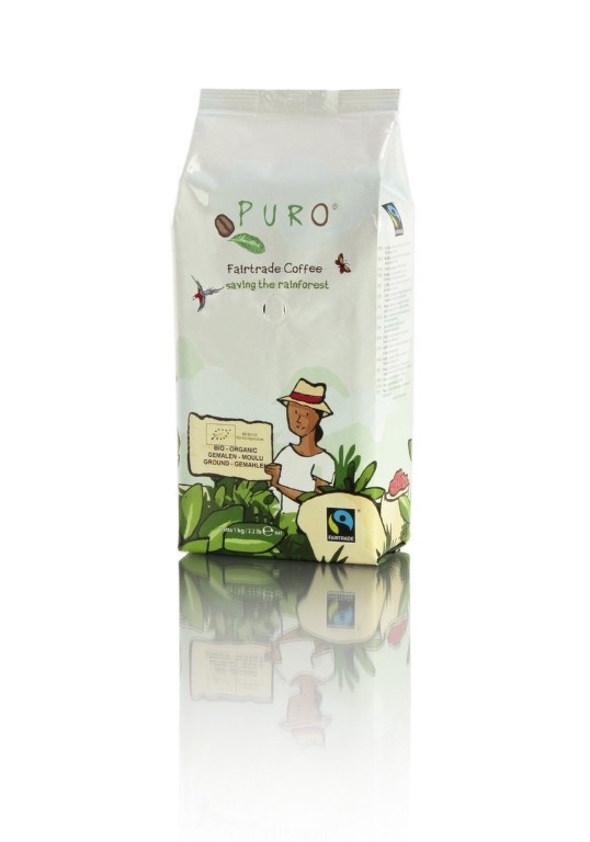 CAFE PURO BIO GRAINS PAQUET 1 KG FAIRTRADE 100% ARABICA