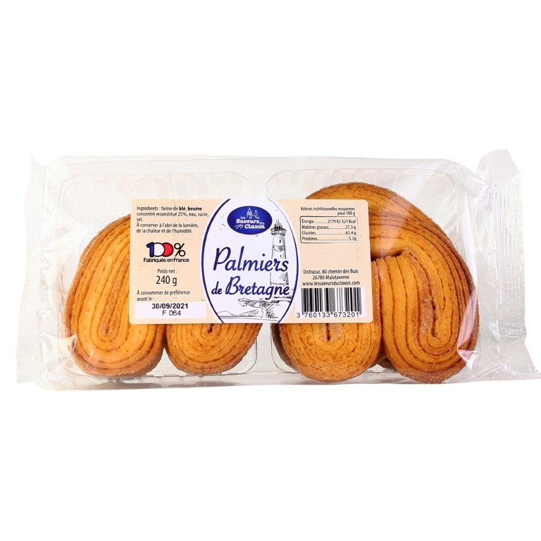 PALMIERS PUR BEURRE BARQUETTE