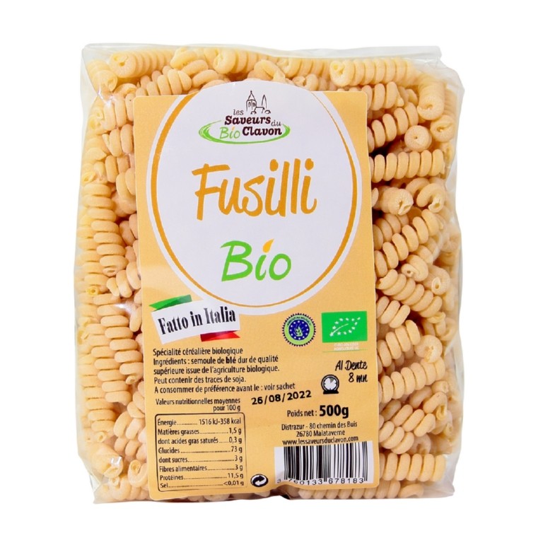 FUSILLI BIO A LA SEMOULE DE BLE DUR 500g