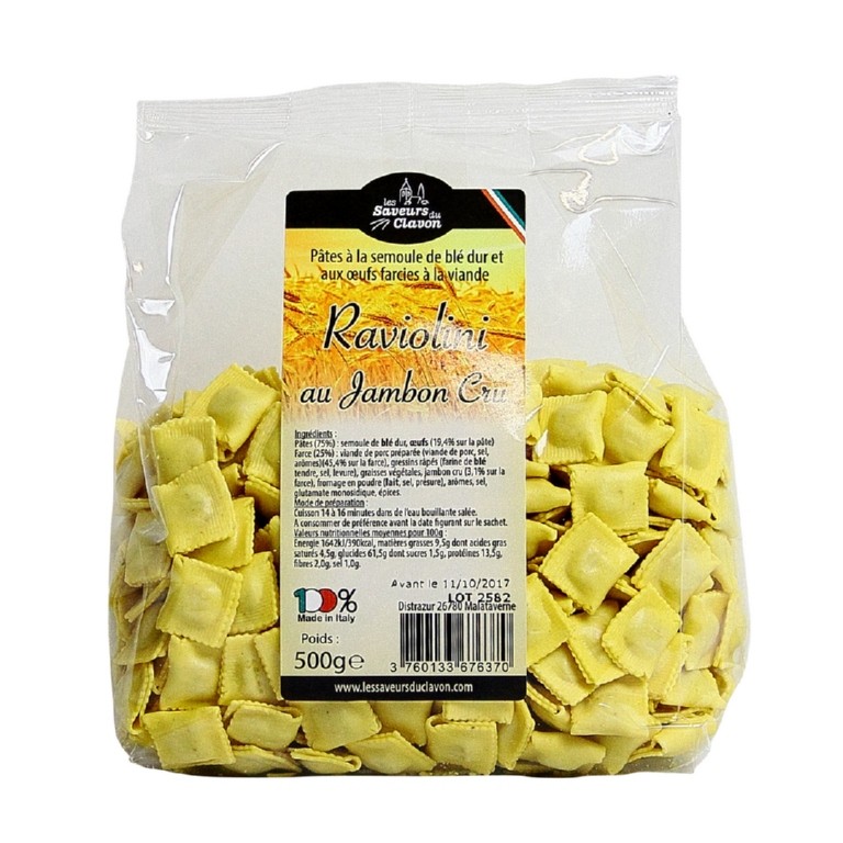 RAVIOLINIS AU JAMBON CRU 500g