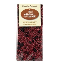 chocolat noir myrtilles et framboises 110g